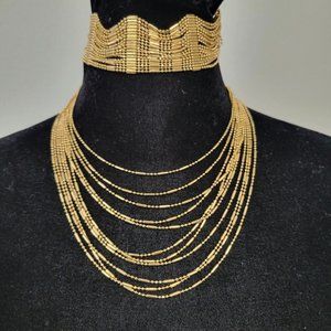 Women's INC Gold-Tone Layered Choker Necklace. 10"